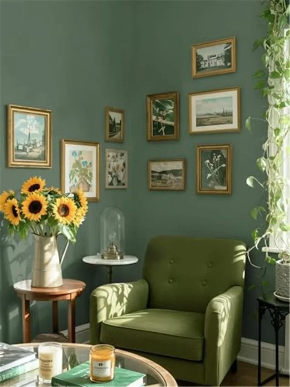 Dark Green Peel Stick Wallpaper Vinyl Contact Paper Cabinet Countertop Decor